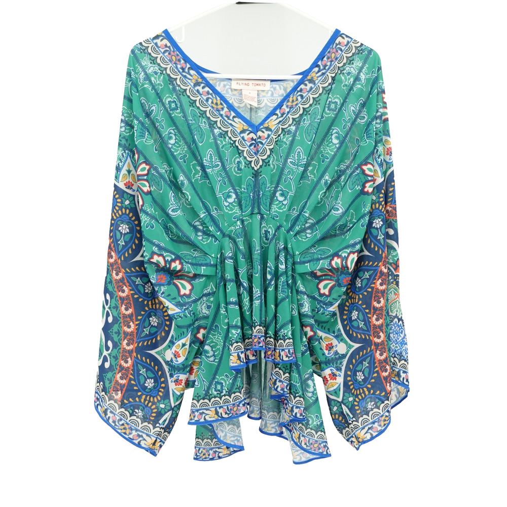 Flying Tomato Tunic Top SZ S Boho Maximalist Fairycore Festival Elevated Indie